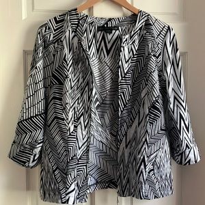 Linen Cotton Jacket Black and White Lightweight Shacket